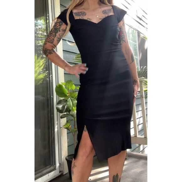 Stop Staring! Black 40’s Inspired Pinup Retro Dress Women’s Size Medium - Picture 1 of 8